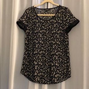 Black and white Lace Top